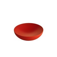 photo Alessi-Double Ciotola a doppia parete in acciaio colorato e resina, rosso con decoro a rilievo 1